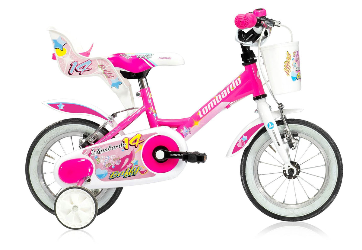 Lombardo Baffy D 14roze wit vrijloop +2 handrem